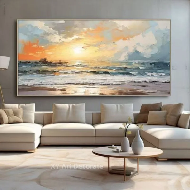 Abstract Painting Canvas Printed Art Frameless Modern Wall Decor, Sunset Beach Scene for Living Room, Bedroom Beach Theme Decor
Abstract Painting Canvas Printed Art Frameless Modern Wall Decor, Sunset Beach Scene for Living Room, Bedroom Beach Theme Decor