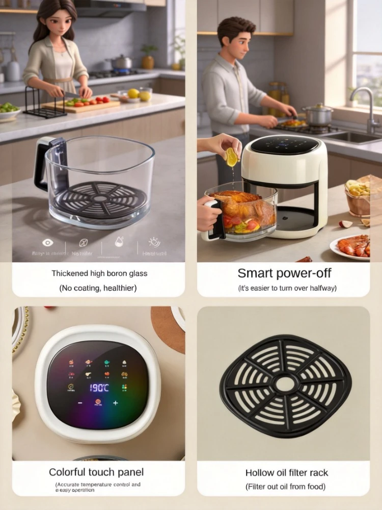 110V Visual Air Fryer Household Fully Automatic Smokeless Integrated Oven Large Capacity Low Fat
110V Visual Air Fryer Household Fully Automatic Smokeless Integrated Oven Large Capacity Low Fat