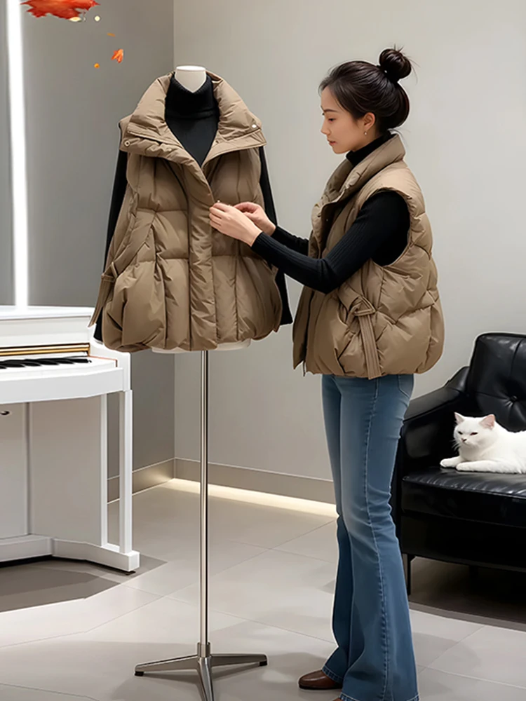 Thiened down Cotton Vest Women ort Loose Slimming Faionable Du down Vest Outerwear Autumn New Sle Vest Explosive
Thiened down Cotton Vest Women ort Loose Slimming Faionable Du down Vest Outerwear Autumn New Sle Vest Explosive