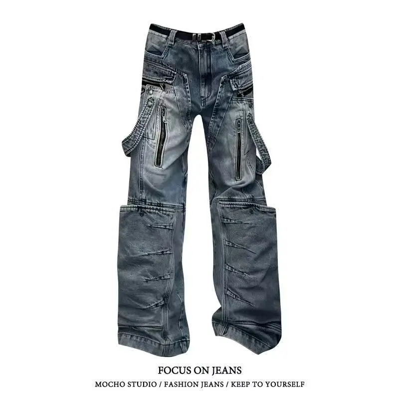 American Oversized Retro Pocket Heavy Industry Zipper Jeans Y2k Harajuku Men And Women Graffiti Splicing Loose Hip Hop Jeans
American Oversized Retro Pocket Heavy Industry Zipper Jeans Y2k Harajuku Men And Women Graffiti Splicing Loose Hip Hop Jeans