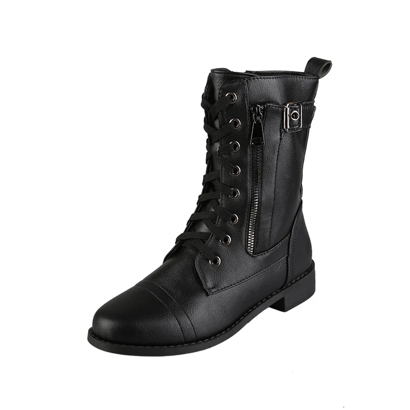 2022 New Plus Size Retro Women Western Boots Punk Lace Up Buckle Motorcycle Boots Zipper Mid Calf Boots Ladies Short Botas
2022 New Plus Size Retro Women Western Boots Punk Lace Up Buckle Motorcycle Boots Zipper Mid Calf Boots Ladies Short Botas