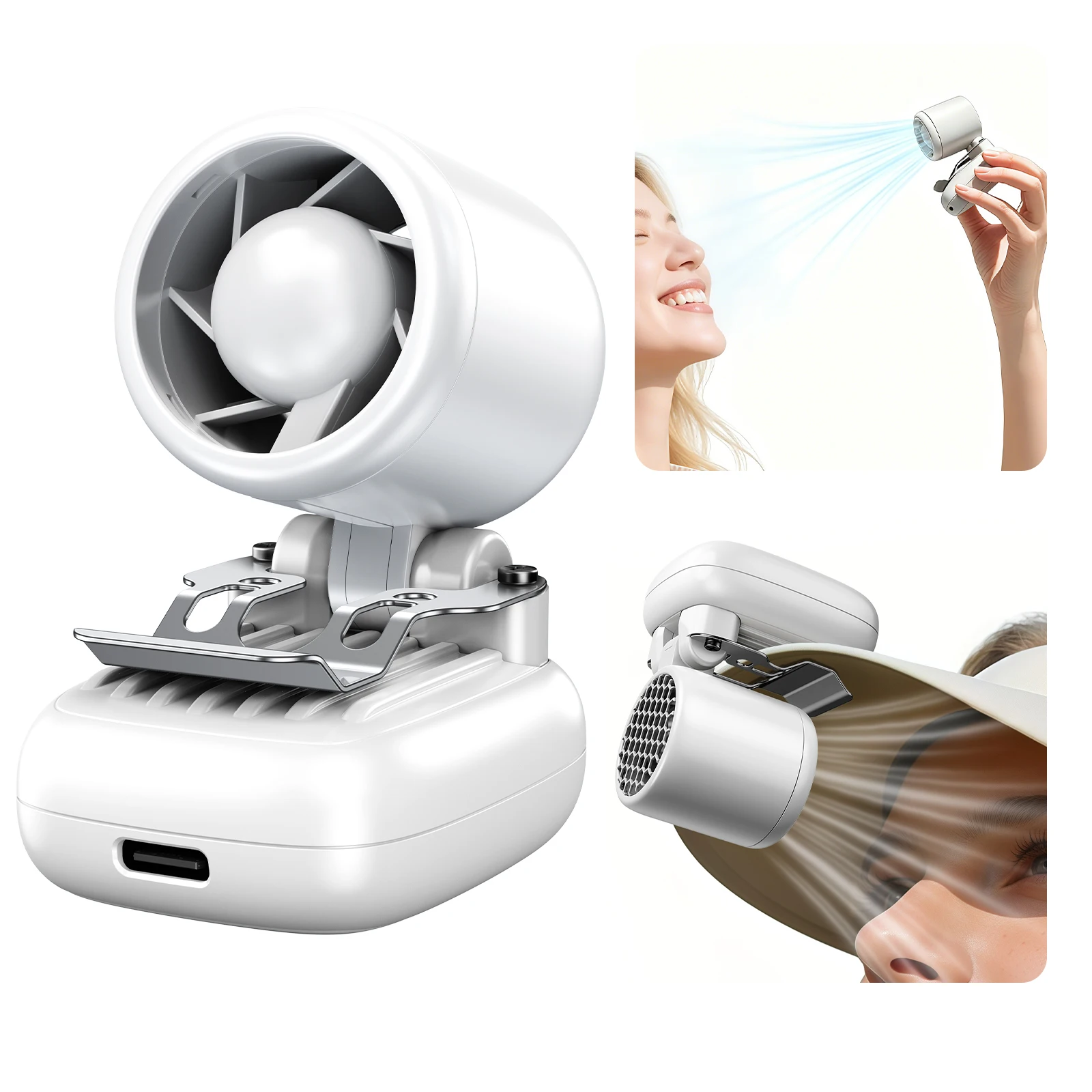Eary Mini Wearable Clip- On Fan Clamp Hat Fan Handheld Fan Silent 1200mAh Battery Type-C Charge Auto Cooling Fans for Outdoor
Eary Mini Wearable Clip- On Fan Clamp Hat Fan Handheld Fan Silent 1200mAh Battery Type-C Charge Auto Cooling Fans for Outdoor