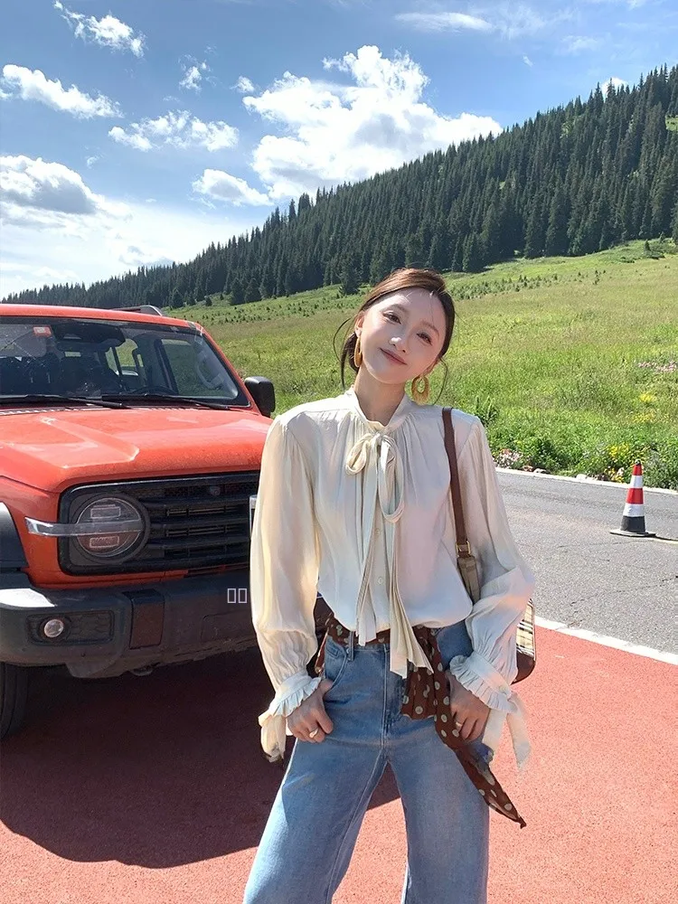 Tina Fairy Accordion Pleat Sa irt Women's Loose Fit Long Sve Button up Pure Color Commute Sle Breathable Comfortable
Tina Fairy Accordion Pleat Sa irt Women's Loose Fit Long Sve Button up Pure Color Commute Sle Breathable Comfortable