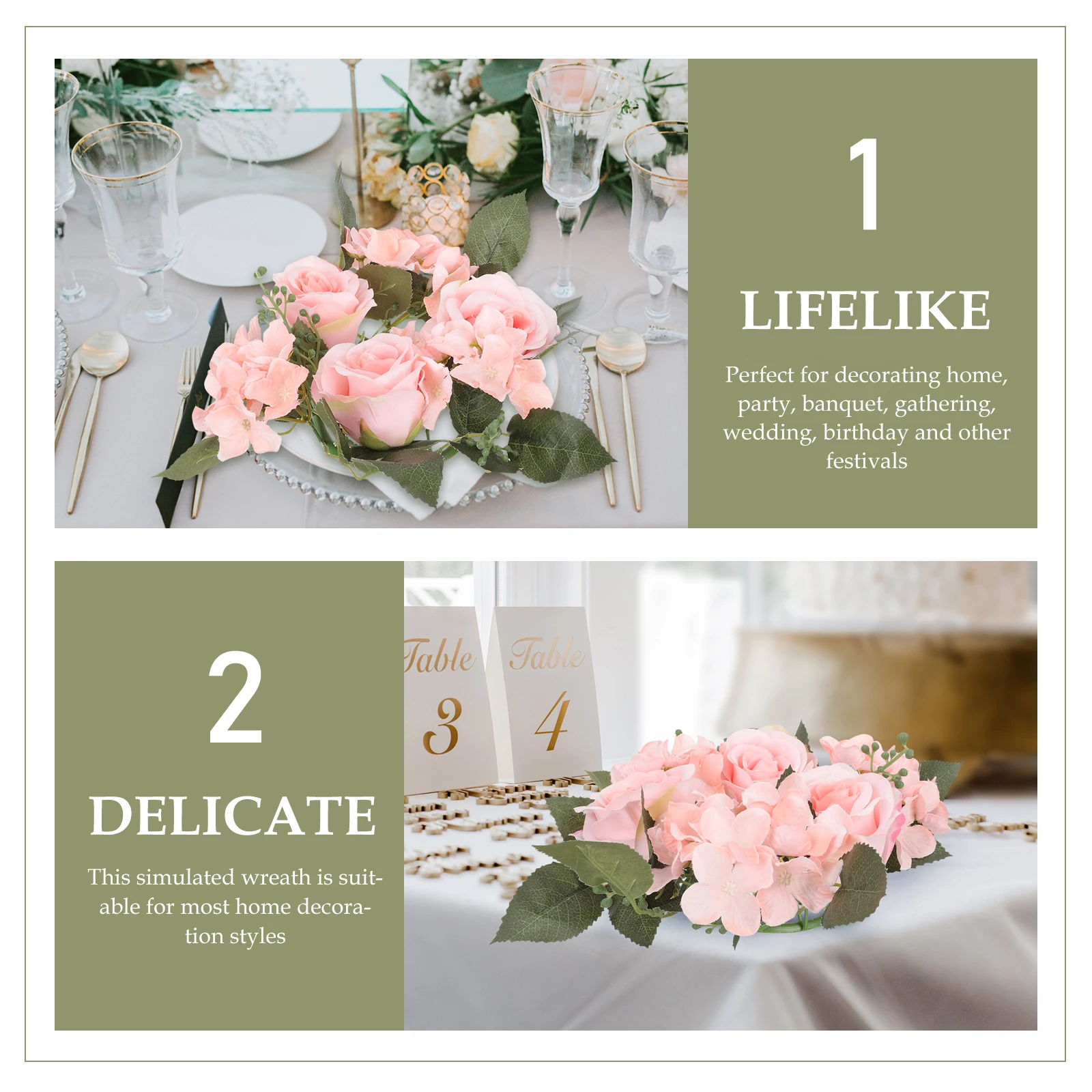 2 Pcs Artificial Rose Wreath Garland Decorative Candlestick Fake Flowers Wedding Party Banquet Home Decoration Flower
2 Pcs Artificial Rose Wreath Garland Decorative Candlestick Fake Flowers Wedding Party Banquet Home Decoration Flower
