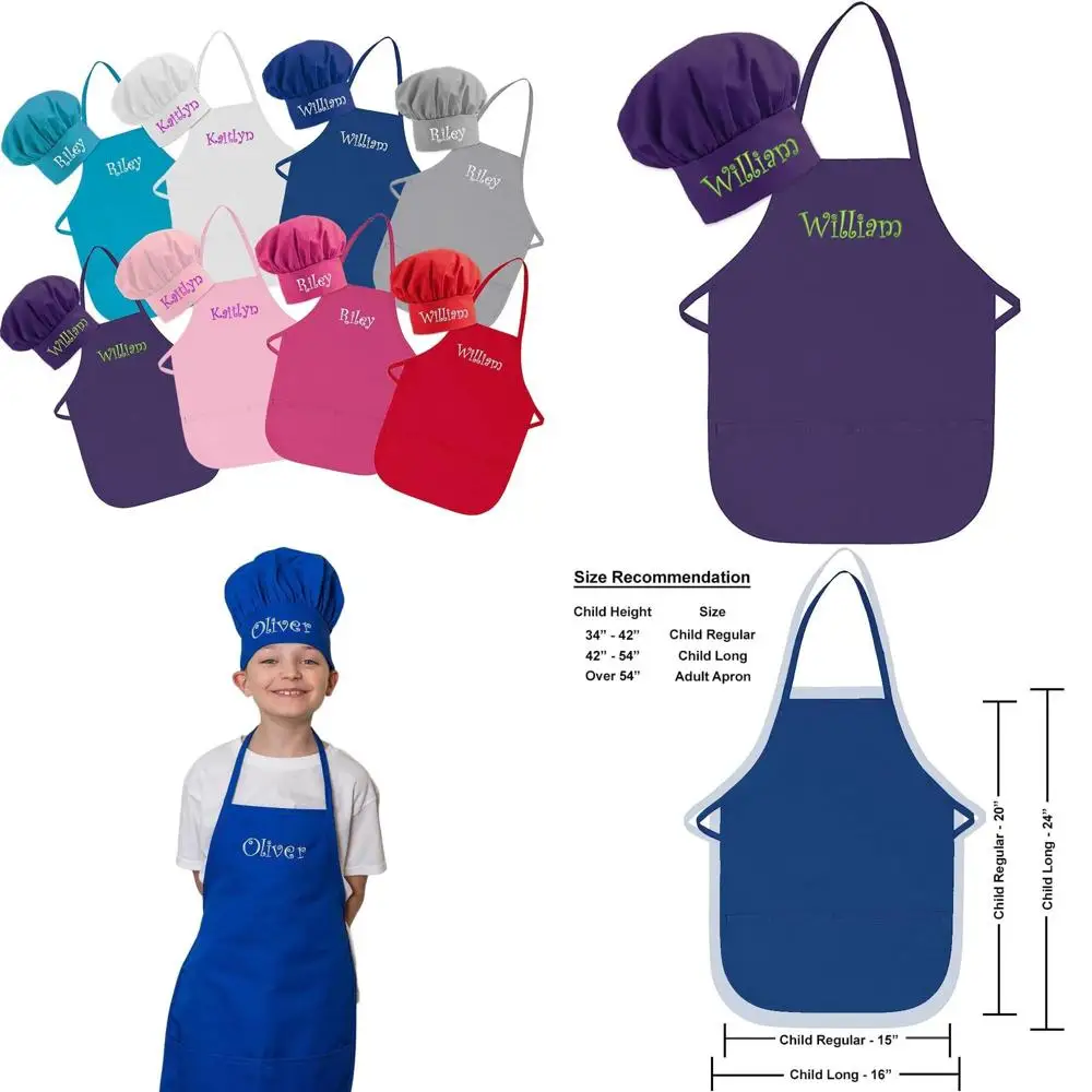 Custom Embroidered USA-Made Child Apron & Hat Set for Toddlers and Kids
Custom Embroidered USA-Made Child Apron & Hat Set for Toddlers and Kids