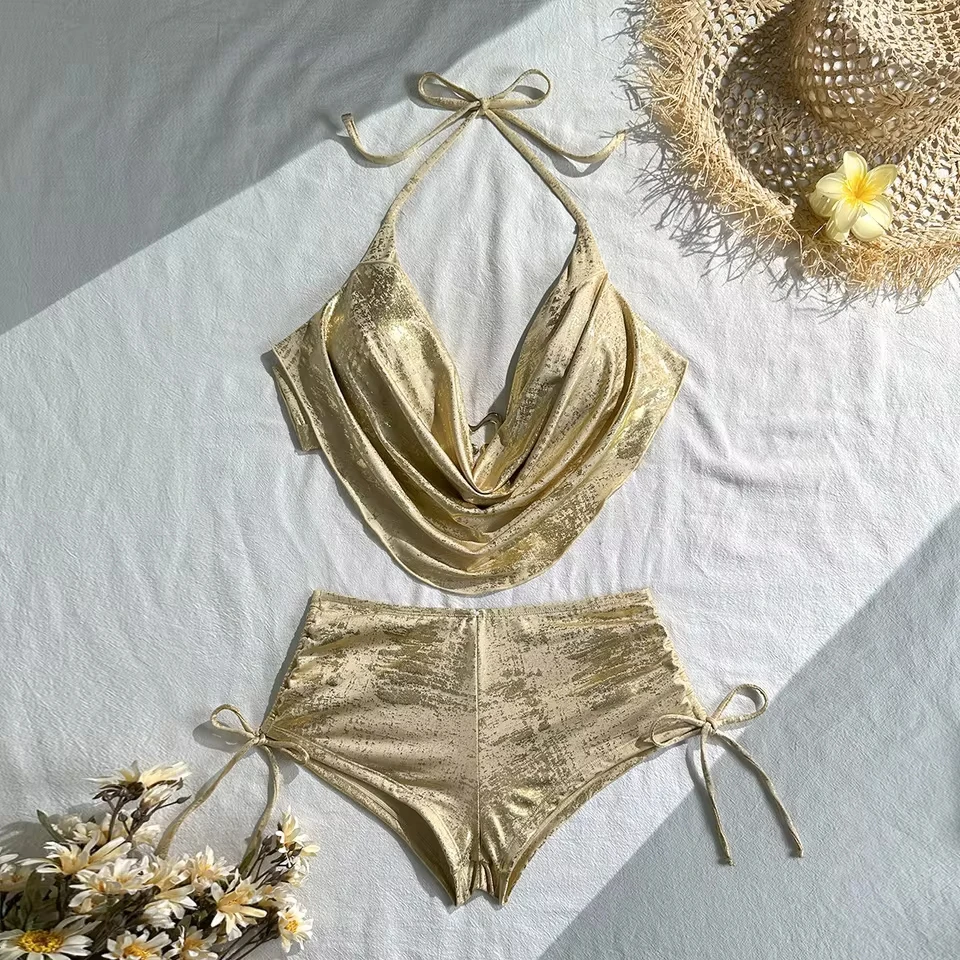 Sexy Glitter Sparkling Halter Bikini Women Swimwear Female Swimsuit Two-pieces Bikini set Shorts Bather Bathing Suit Swim
Sexy Glitter Sparkling Halter Bikini Women Swimwear Female Swimsuit Two-pieces Bikini set Shorts Bather Bathing Suit Swim