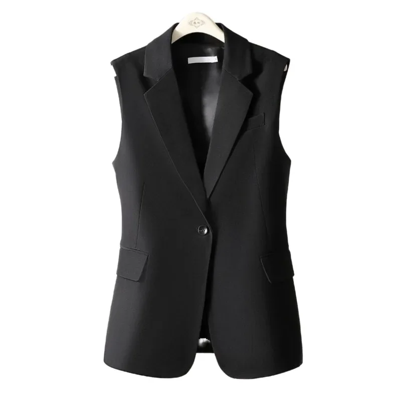 Spring Black Vest Women Single Button Office Blazer Vest Waistcoat Slim Fit Elegant Sleeveless Vest Coat Female Outerwear V335
Spring Black Vest Women Single Button Office Blazer Vest Waistcoat Slim Fit Elegant Sleeveless Vest Coat Female Outerwear V335
