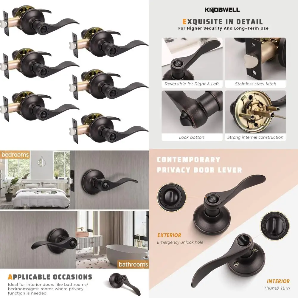 Натертые бронзовые дверные рычаги с замком, вход без ключа для спальни/ванной комнаты
Натертые бронзовые дверные рычаги с замком, вход без ключа для спальни/ванной комнаты