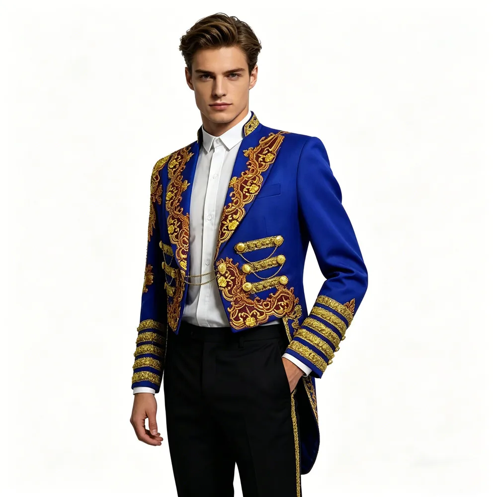 Male Red Black Blue Court Tailcoat Long Suit Jacket Party Wedding Groom Blazer Prom Royal Formal Magic Dovetail Singer Cos
Male Red Black Blue Court Tailcoat Long Suit Jacket Party Wedding Groom Blazer Prom Royal Formal Magic Dovetail Singer Cos