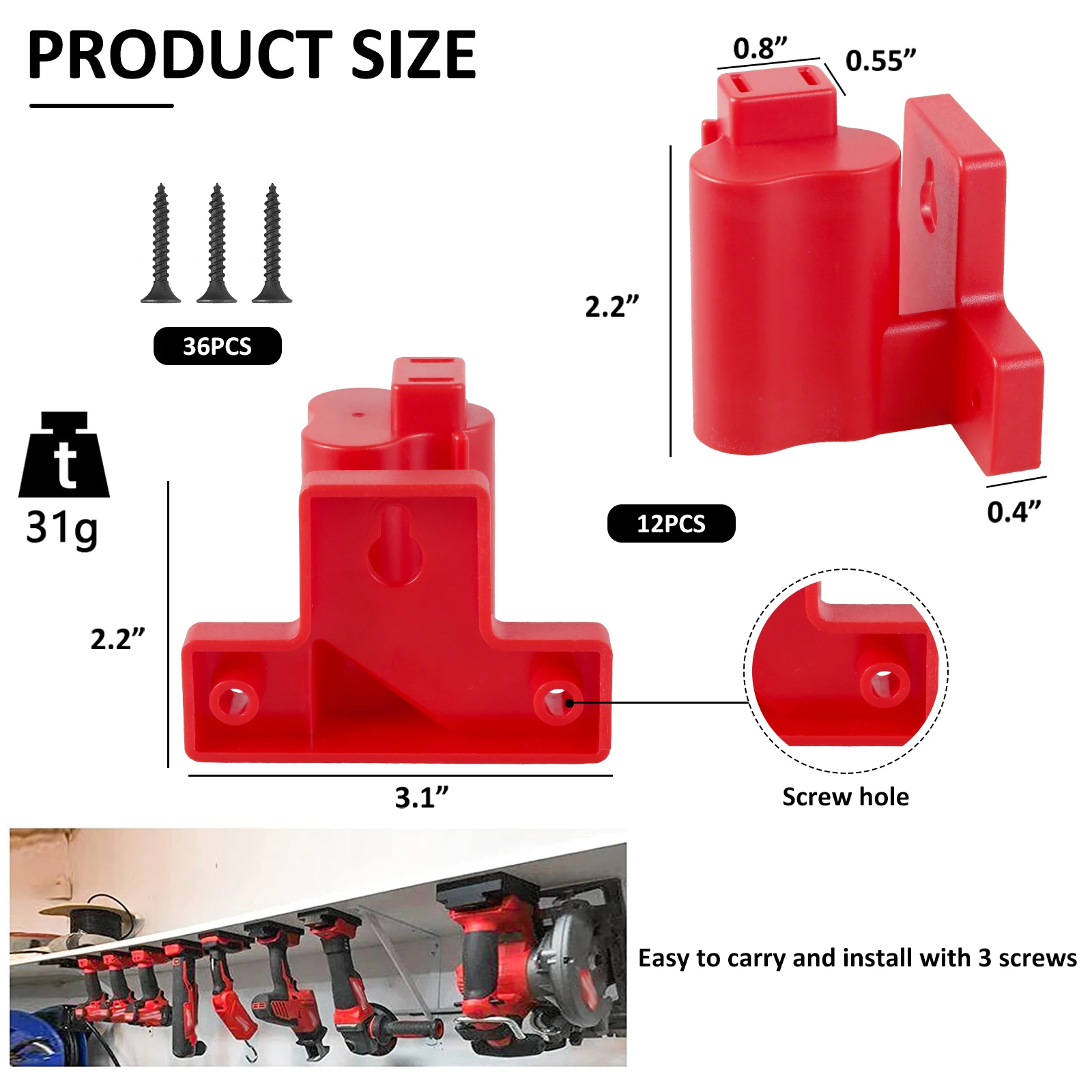Suitable for M12 12V Wall Mount Plastic Electric Tool Battery Holder Power Tool Storage 8Pcs Battery Mount Holder
Suitable for M12 12V Wall Mount Plastic Electric Tool Battery Holder Power Tool Storage 8Pcs Battery Mount Holder