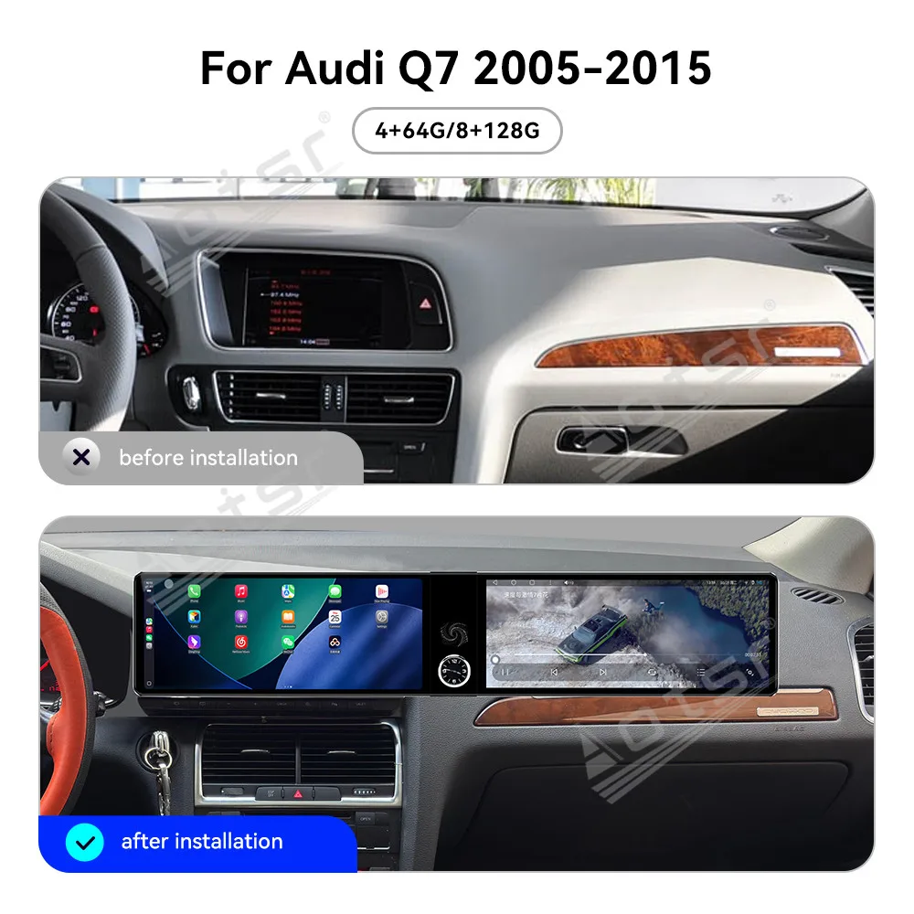 Dual 12.3 inch CarPlay QLED Car Radio Android 13.0 For Audi Q7 2005 to 2015 GPS Navigation Stereo Multimedia Player Head Unit
Dual 12.3 inch CarPlay QLED Car Radio Android 13.0 For Audi Q7 2005 to 2015 GPS Navigation Stereo Multimedia Player Head Unit