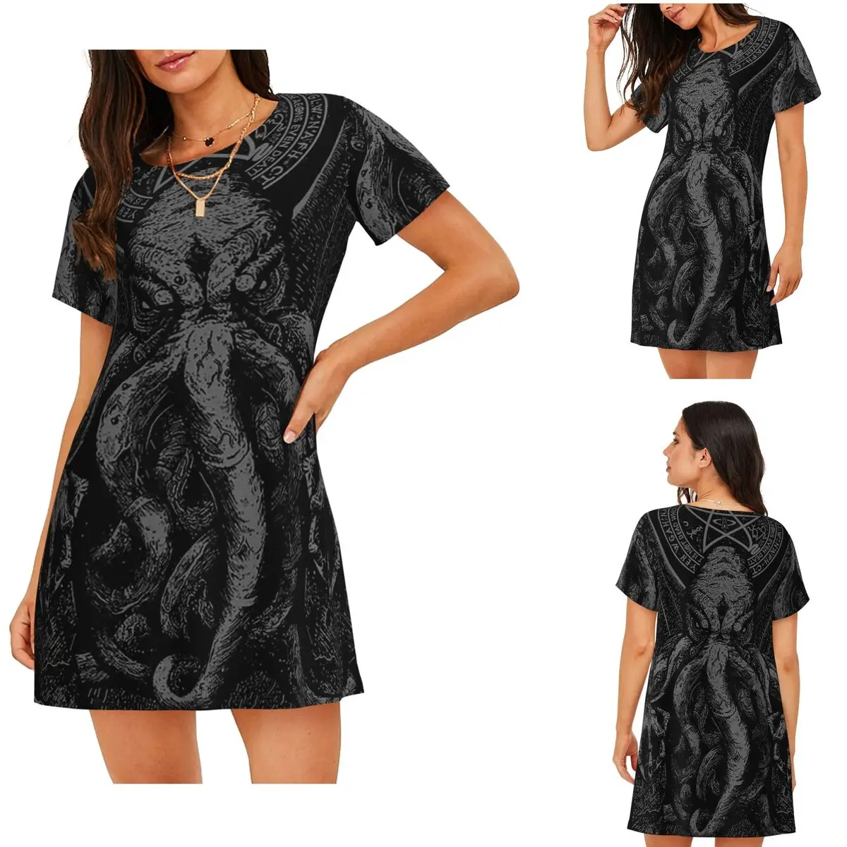 Custom Cthulhu Mythos Lovecraft Horror Short Sleeves Nightdress For Sleepshirts Women Short Sleeve Nightgowns Soft Pajama Dress
Custom Cthulhu Mythos Lovecraft Horror Short Sleeves Nightdress For Sleepshirts Women Short Sleeve Nightgowns Soft Pajama Dress