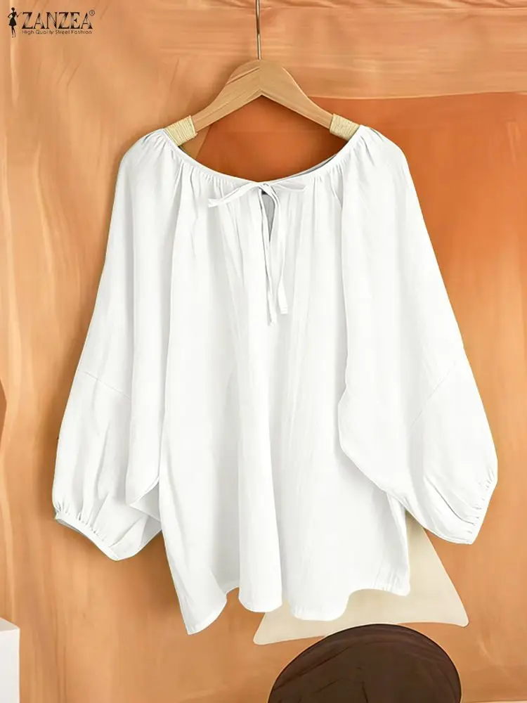 Женские рубашки ZANZEA, стильные топы, осенняя блузка, мода 2025 года, повседневные повязки с пышными рукавами 3/4, свободные однотонные элегантные корейские блузки
Женские рубашки ZANZEA, стильные топы, осенняя блузка, мода 2025 года, повседневные повязки с пышными рукавами 3/4, свободные однотонные элегантные корейские блузки