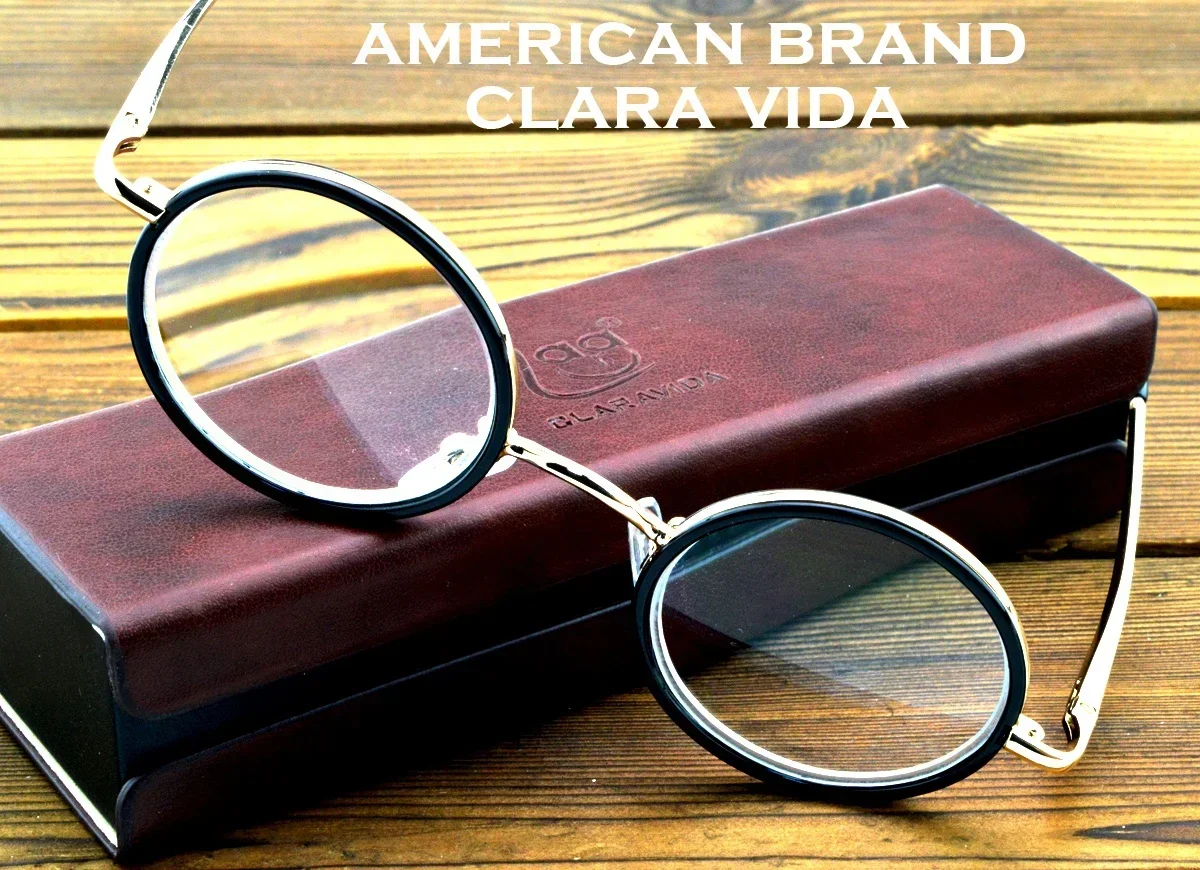 Clara Vida Classic Retro Round Reading Glasses High-Quality Alloy Black Luxury Frame with case +1 TO +4
Clara Vida Classic Retro Round Reading Glasses High-Quality Alloy Black Luxury Frame with case +1 TO +4