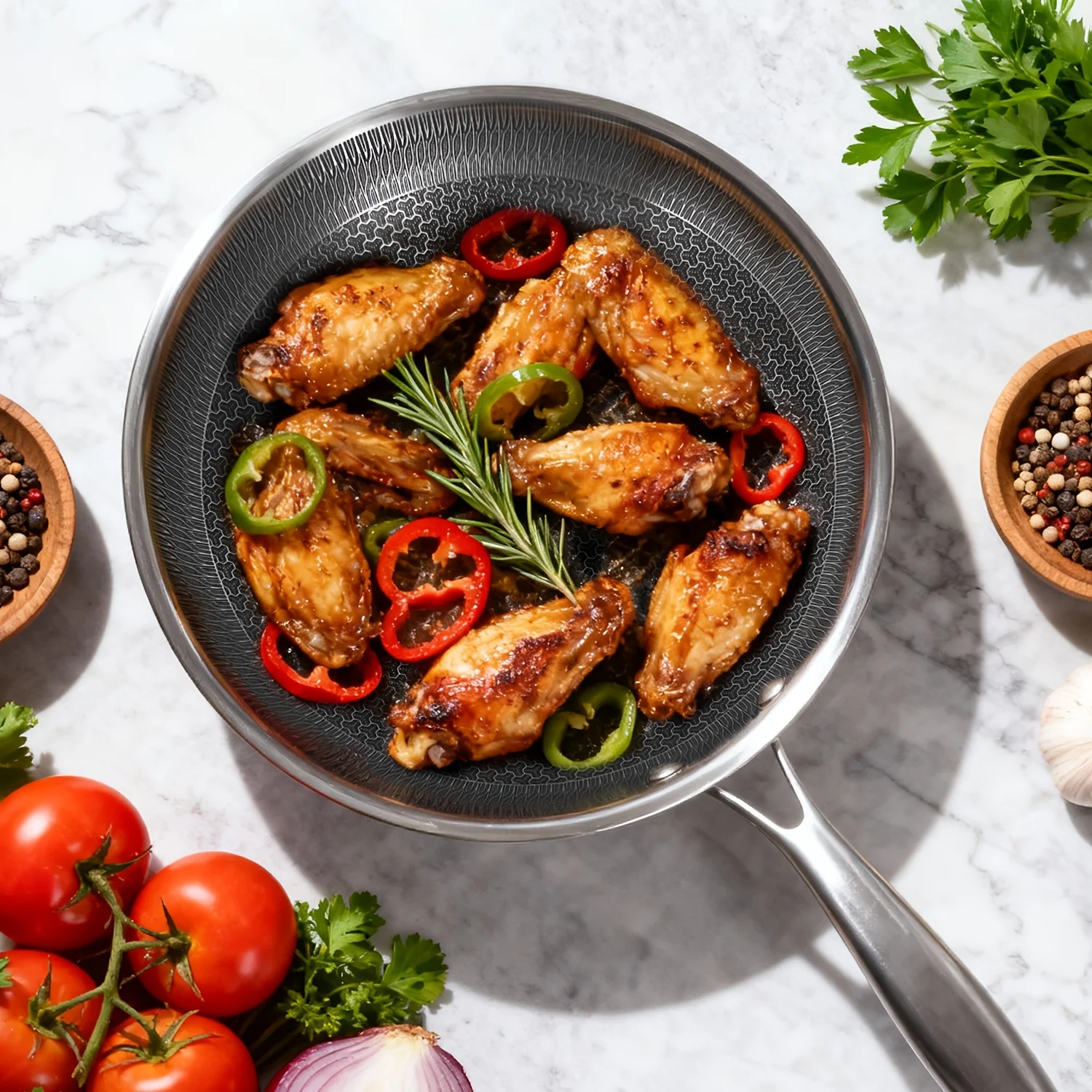 304 (18/8) three-layer composite stainless steel frying pan, pan, non-stick pan, fumes-free wok, steak pan, wok
304 (18/8) three-layer composite stainless steel frying pan, pan, non-stick pan, fumes-free wok, steak pan, wok