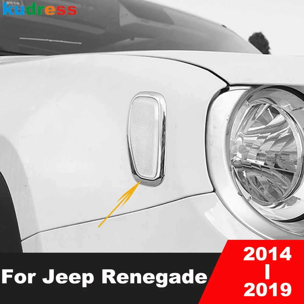 Для Jeep Renegade 2014-2019: Хромированные накладки на передние боковые указатели поворота (аксессуары)
Для Jeep Renegade 2014-2019: Хромированные накладки на передние боковые указатели поворота (аксессуары)