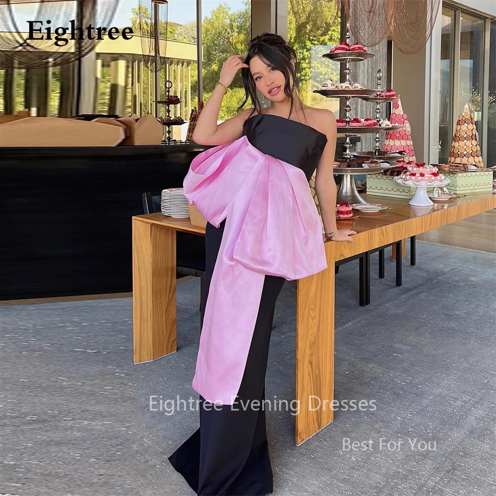 Eightree Contrast Color Evening Dresses Pink Big Bow Dubai Arabic Strapless Formal Prom Dress Custom Special Occasion Party Gown
Eightree Contrast Color Evening Dresses Pink Big Bow Dubai Arabic Strapless Formal Prom Dress Custom Special Occasion Party Gown