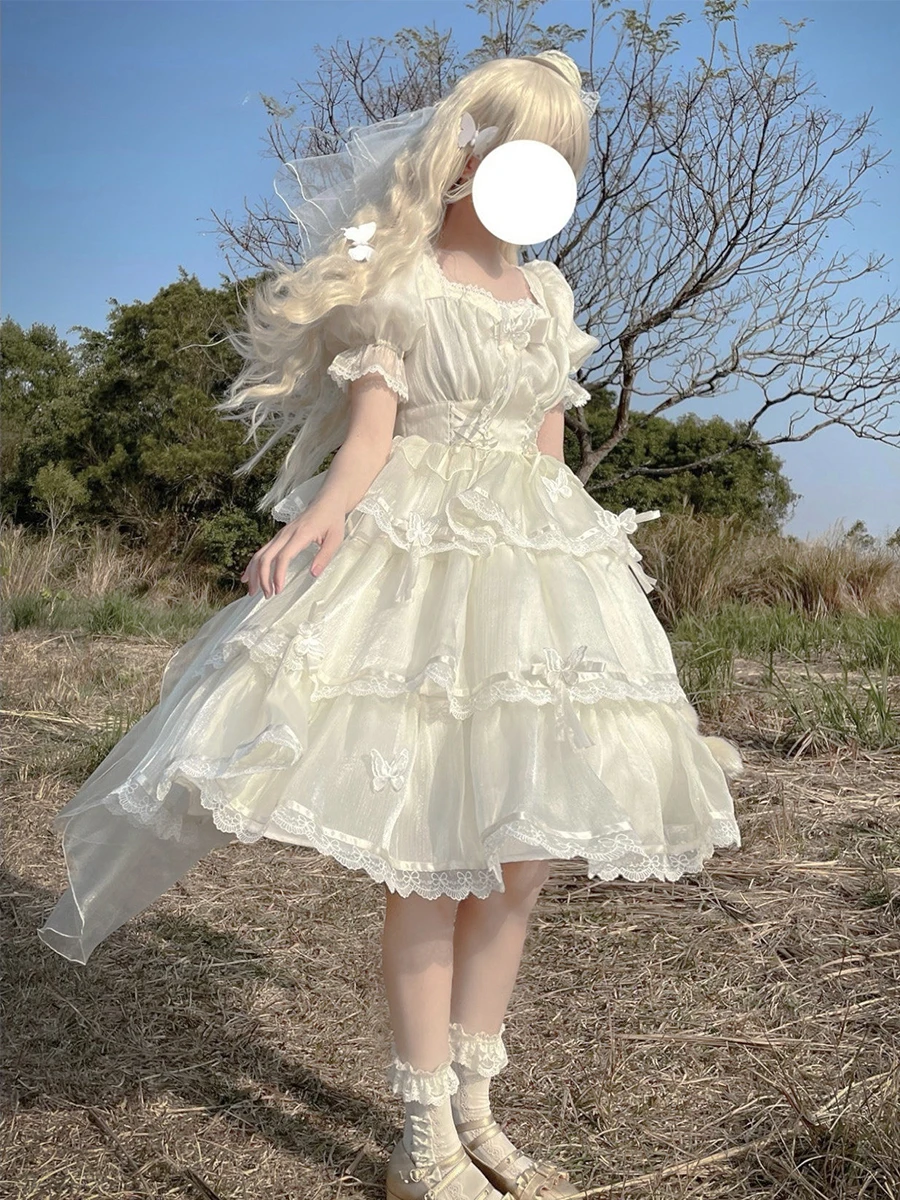 Summer Short Sleeve Floral Wedding Dress plus Size Lolita Skirt Slimming Mid-Length Princess Ball Gown for Young Women
Summer Short Sleeve Floral Wedding Dress plus Size Lolita Skirt Slimming Mid-Length Princess Ball Gown for Young Women