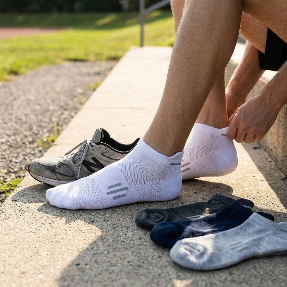 Men's Sports Socks 5-Piece Set, Summer Thin, Deodorant Sweat-Absorbent, Short & Mid-Calf For Teenagers Running Marathon, Zhuji Socks, Black (1pc) + Green (1pc) + White (2pcs) + Gray (1pc)
Men's Sports Socks 5-Piece Set, Summer Thin, Deodorant Sweat-Absorbent, Short & Mid-Calf For Teenagers Running Marathon, Zhuji Socks, Black (1pc) + Green (1pc) + White (2pcs) + Gray (1pc)