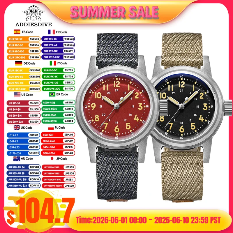 ADDIESDIVE Men Watch Brushed Case C3 Retro Luminous Nylon 200m Waterproof Bubble Mirror Glass Automatic Mechanical Vintage Watch
ADDIESDIVE Men Watch Brushed Case C3 Retro Luminous Nylon 200m Waterproof Bubble Mirror Glass Automatic Mechanical Vintage Watch
