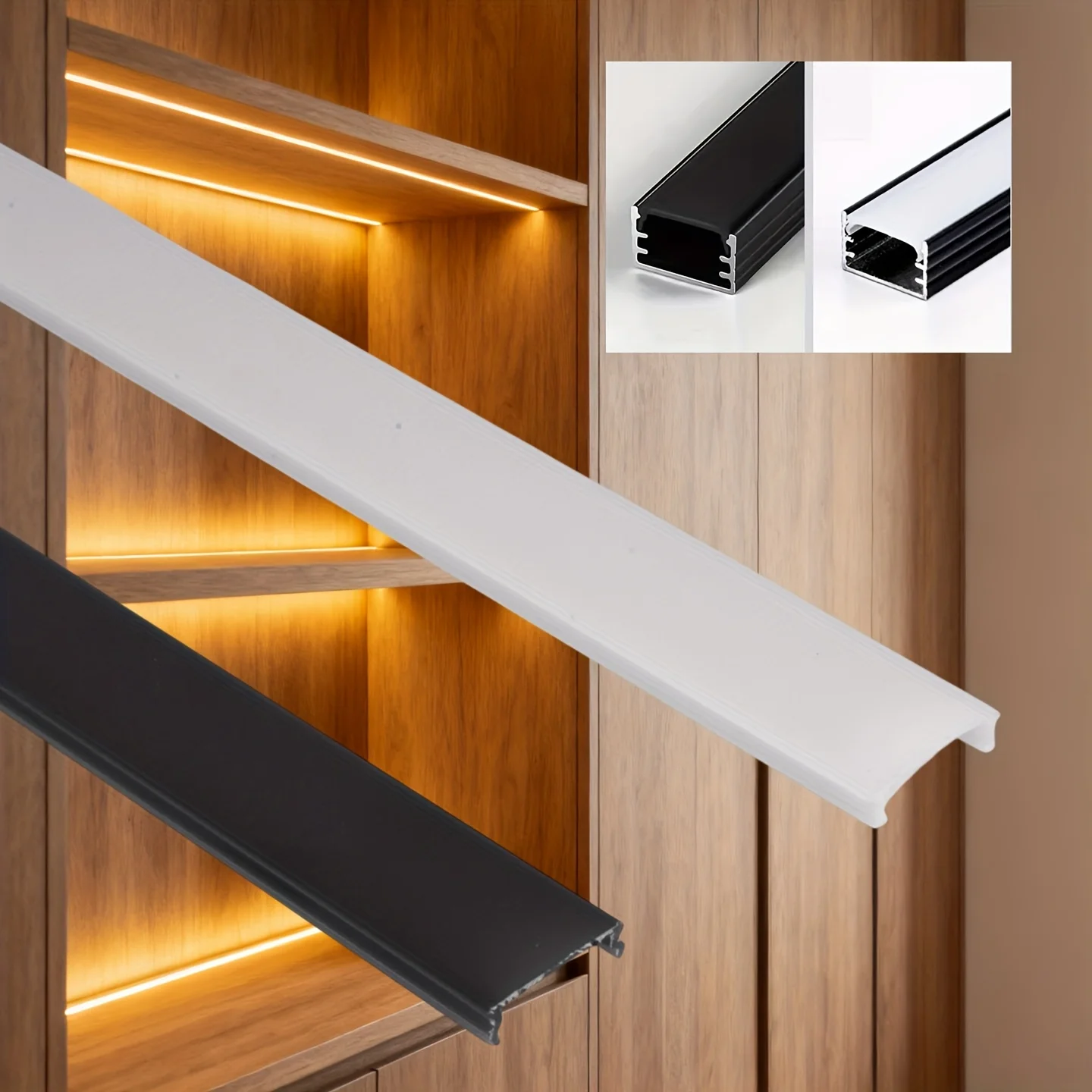 1-Pack 30m/98.43ft PC Lampshade, Linear Light Strip Diffuser, LED Light Trough PC Cover, Translucent Decorative Lampshade