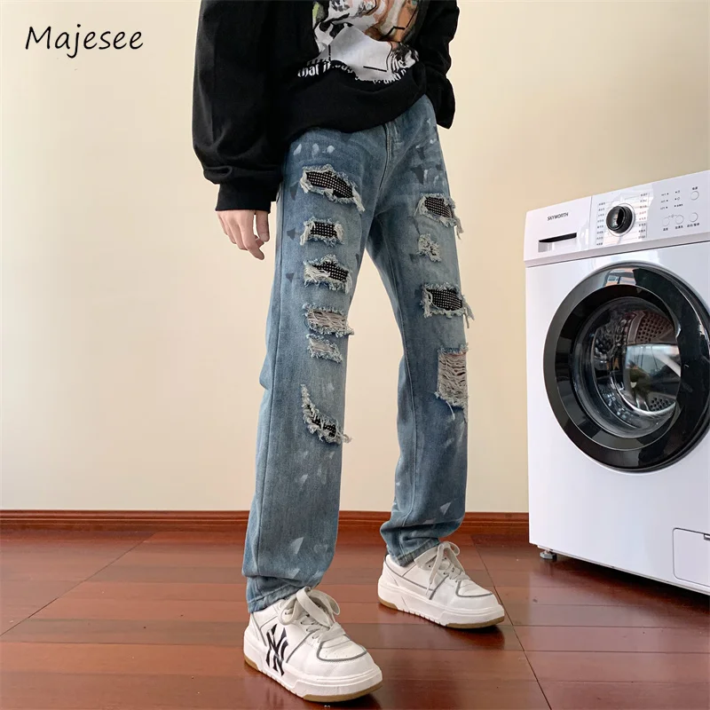 Jeans Men Straight Fashion Daily Spring Autumn Hole Vintage Broken Streetwear Teenagers American Style Youthful Handsome Casual
Jeans Men Straight Fashion Daily Spring Autumn Hole Vintage Broken Streetwear Teenagers American Style Youthful Handsome Casual