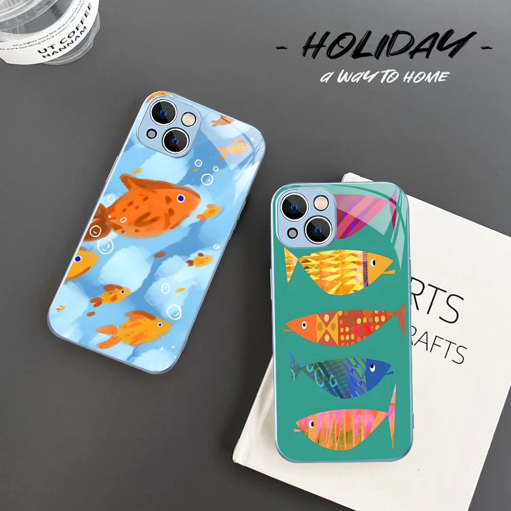 Fish Phone Case Tempered Glass For Iphone 14 13 12 11 Pro Mini XS MAX 14Plus X XS XR Fundas
Fish Phone Case Tempered Glass For Iphone 14 13 12 11 Pro Mini XS MAX 14Plus X XS XR Fundas