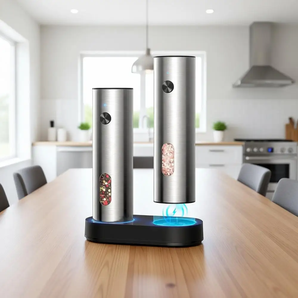 Electric Rechargeable Salt and Pepper Grinder Set, Stainless Steel, USB C Charging Base, Large Capacity, Adjustable Coarseness,
Electric Rechargeable Salt and Pepper Grinder Set, Stainless Steel, USB C Charging Base, Large Capacity, Adjustable Coarseness,