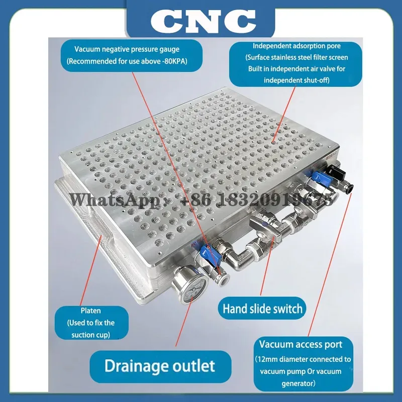 CNC machining center vacuum suction cup industrial seal-less vacuum pump porous strong adsorption platform milling machine
CNC machining center vacuum suction cup industrial seal-less vacuum pump porous strong adsorption platform milling machine