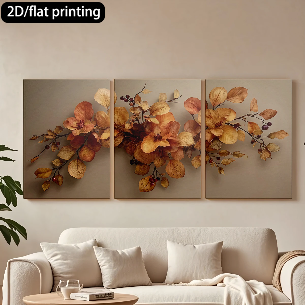 Three-panel decorative canvas paintingAutumn foliage, berry wall decor.
Three-panel decorative canvas paintingAutumn foliage, berry wall decor.
