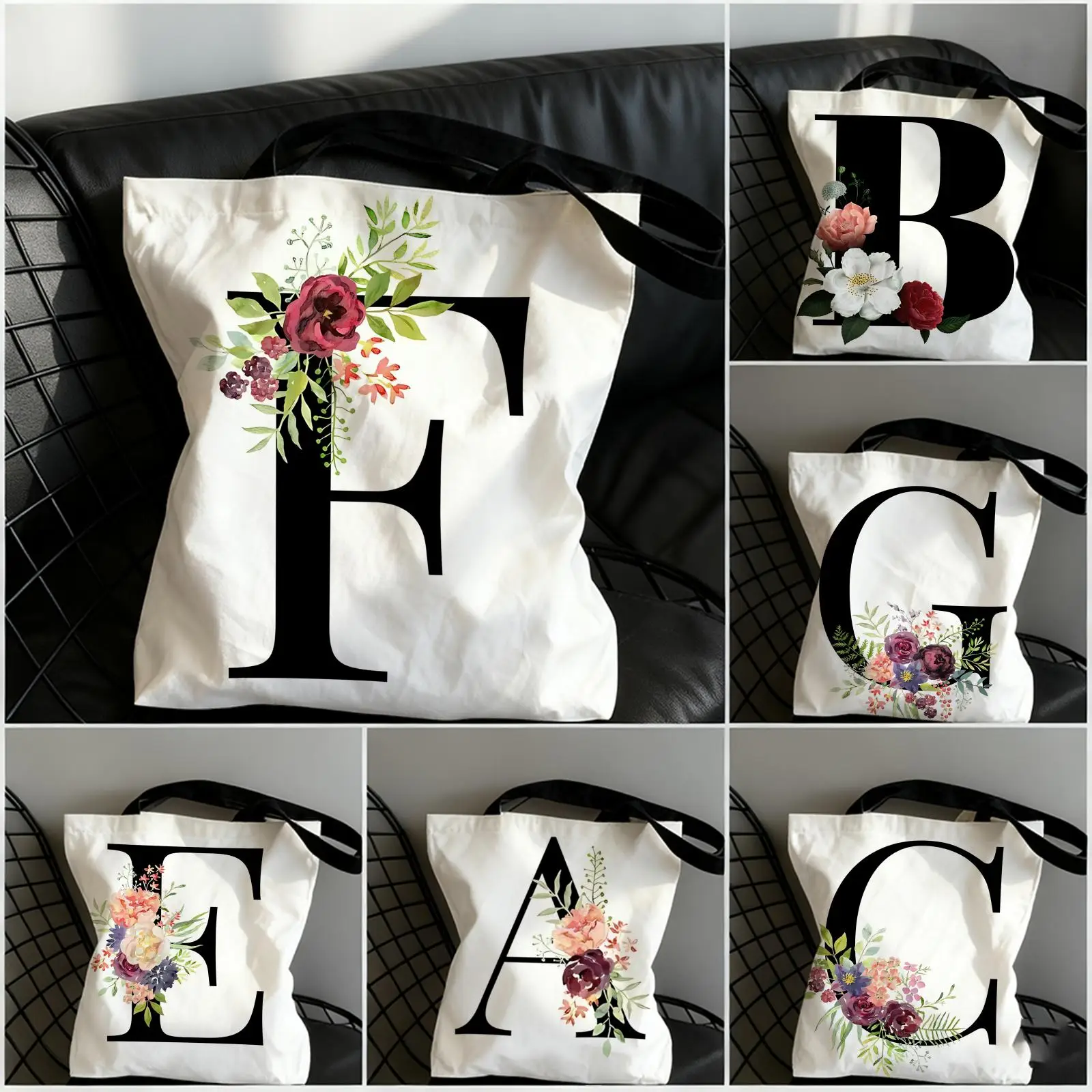 Drop cap Initial letter Storage Bags Double-Sided Printed Canvas Tote Bag Large Capacity Women Shoulder Handbag
Drop cap Initial letter Storage Bags Double-Sided Printed Canvas Tote Bag Large Capacity Women Shoulder Handbag