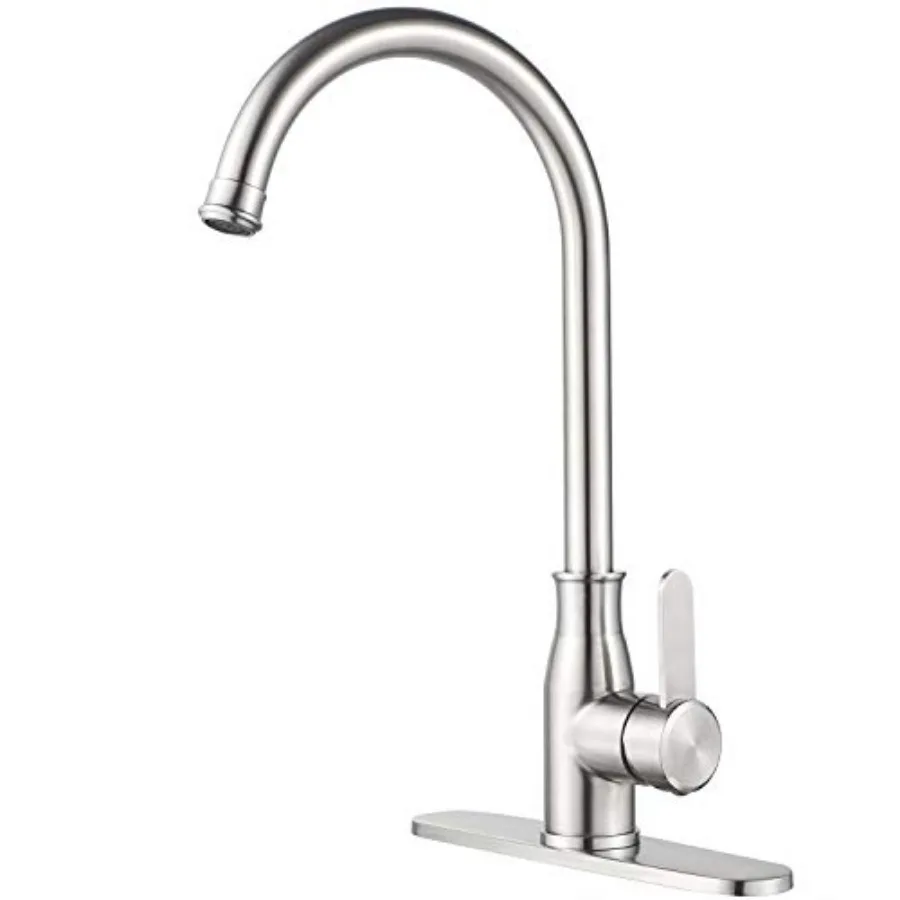Single Handle Kitchen Faucet Stainless Steel Modern High Arc Kitchen Sink Faucet, Commercial Bar Sink Faucet One Hole with Deck
Single Handle Kitchen Faucet Stainless Steel Modern High Arc Kitchen Sink Faucet, Commercial Bar Sink Faucet One Hole with Deck