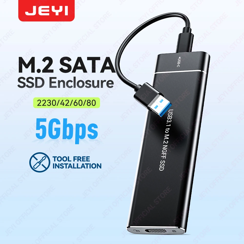 JEYI USB 3.1(5Gbps) M.2 SATA SSD Aluminum Enclosure Automatically Sleeps After 30 Minute - Supports 2230-2280 SATA SSDs (B+M Key
JEYI USB 3.1(5Gbps) M.2 SATA SSD Aluminum Enclosure Automatically Sleeps After 30 Minute - Supports 2230-2280 SATA SSDs (B+M Key