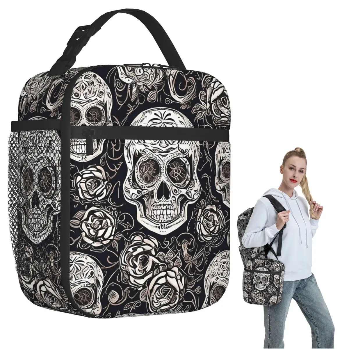 Термосумка для обедов с дизайном Sugar Skull Day Of The Dead, неоновая, с изображением сахарного черепа, для женщин и детей, для еды, термосумка-тоут
Термосумка для обедов с дизайном Sugar Skull Day Of The Dead, неоновая, с изображением сахарного черепа, для женщин и детей, для еды, термосумка-тоут