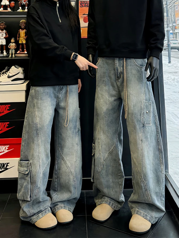 Light Blue Workwear Jeans Men's Winter American Cool Design Curved Knife Wide Leg Straight Micro Flared Pants
Light Blue Workwear Jeans Men's Winter American Cool Design Curved Knife Wide Leg Straight Micro Flared Pants