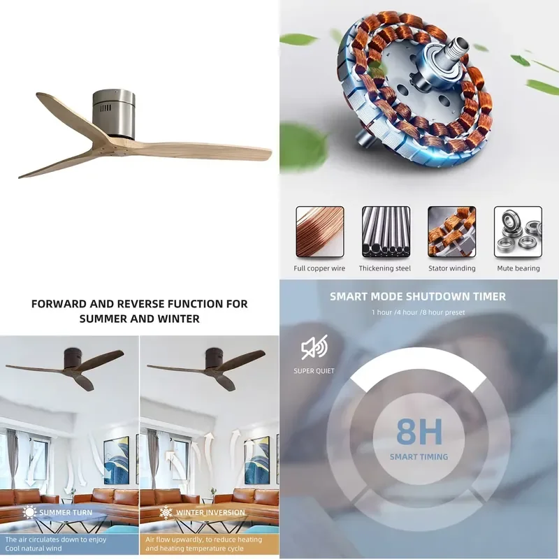 【CHIMU HOME】 52 Inch Modern Ceiling Fan with 3 Wood Blades Remote Control DC Motor for Home Office
【CHIMU HOME】 52 Inch Modern Ceiling Fan with 3 Wood Blades Remote Control DC Motor for Home Office