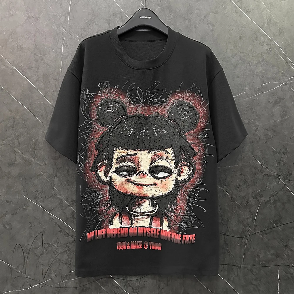 Plus Size Tee 2025 Spring Summer High Quality New Cartoon Short sleeved T-shirt Women's Loose Casual Embroidery Sequined Top
Plus Size Tee 2025 Spring Summer High Quality New Cartoon Short sleeved T-shirt Women's Loose Casual Embroidery Sequined Top