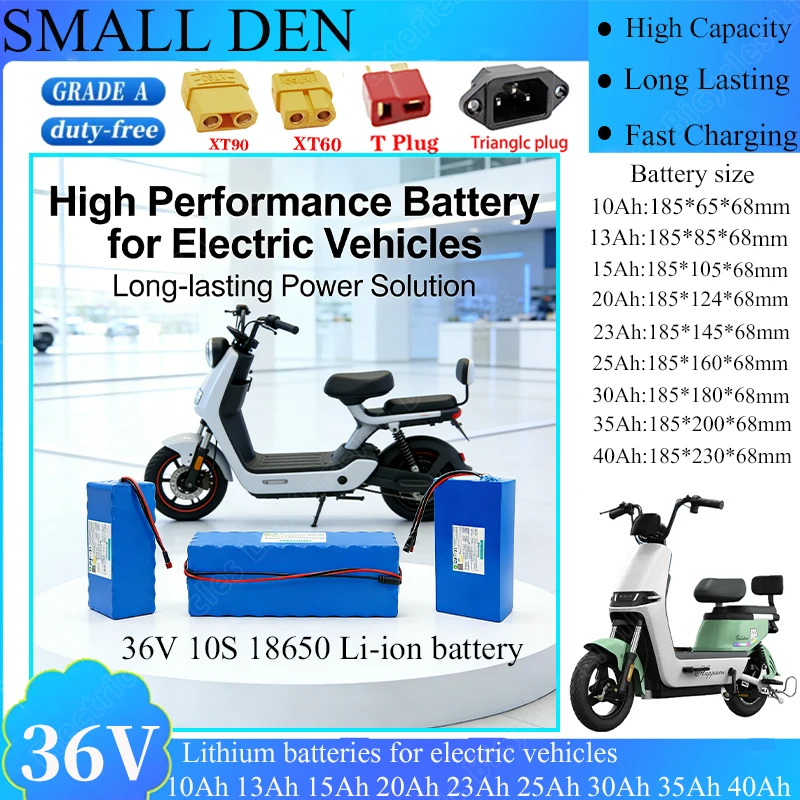 36V 10Ah 35Ah 20Ah 25Ah 30Ah 40Ah 18650 Lithium battery pack With 30A BMS 1000W For E-tools scooter Battery motorcycles battery
36V 10Ah 35Ah 20Ah 25Ah 30Ah 40Ah 18650 Lithium battery pack With 30A BMS 1000W For E-tools scooter Battery motorcycles battery
