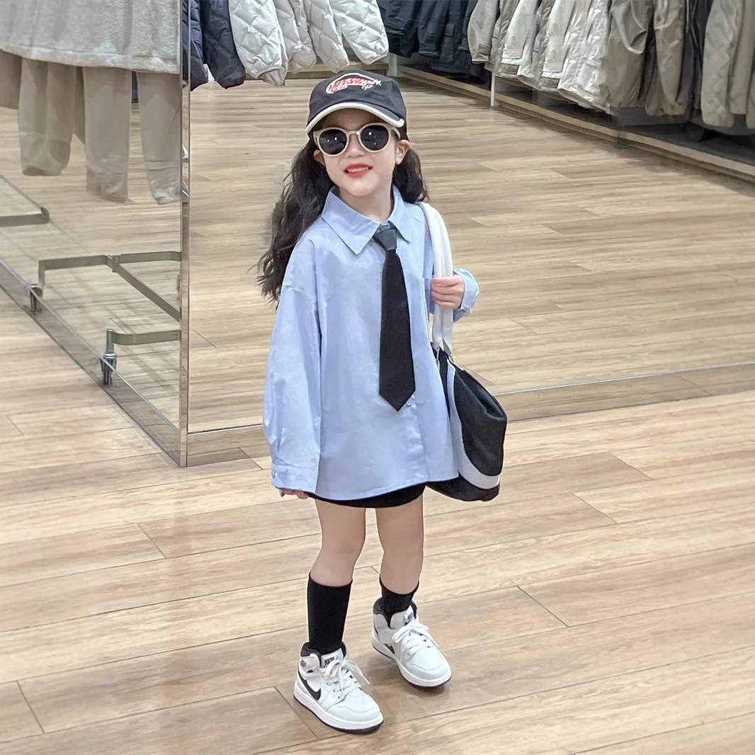 2025 Spring New Korean Version of Children's Clothing Girls Arc Pendulum Shirt Fashionable Loose Shirt with Tie Shirt
2025 Spring New Korean Version of Children's Clothing Girls Arc Pendulum Shirt Fashionable Loose Shirt with Tie Shirt