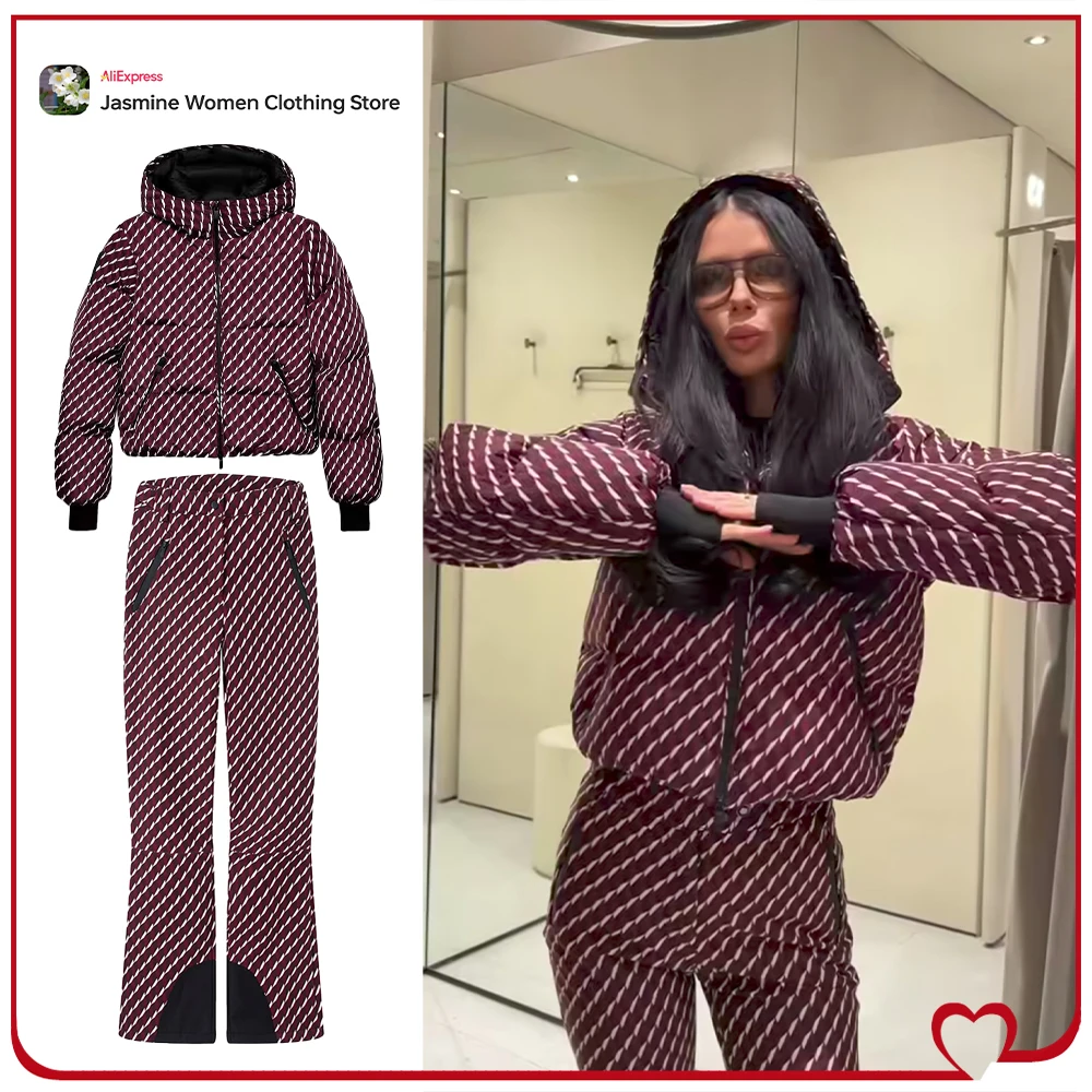 Winter Vacation Co-ord Sets for Women Stylish Two Piece Sets High Collar Windproof Down Hooded Jacket Matching Tonal Flare Pants
Winter Vacation Co-ord Sets for Women Stylish Two Piece Sets High Collar Windproof Down Hooded Jacket Matching Tonal Flare Pants