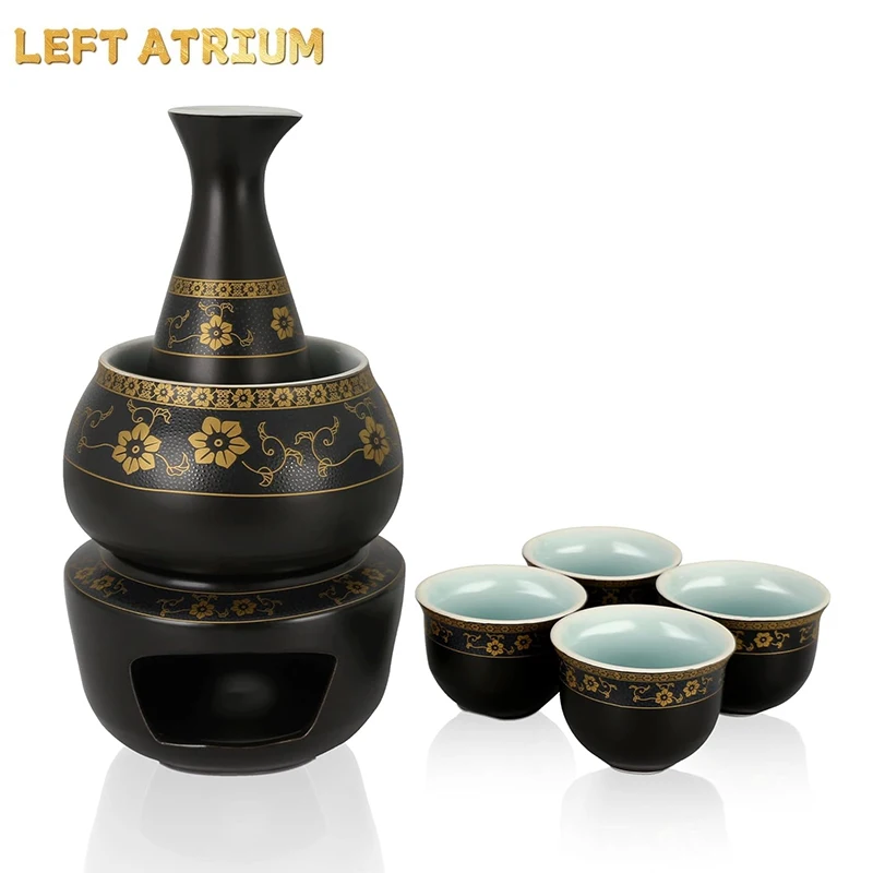 Janpanese Sake Set with Wamer, Ceramic 7pcs Wine Set with 1 Carafe 4 Sake Cups 1 Sake Warmer 1 Candle Stove
Janpanese Sake Set with Wamer, Ceramic 7pcs Wine Set with 1 Carafe 4 Sake Cups 1 Sake Warmer 1 Candle Stove