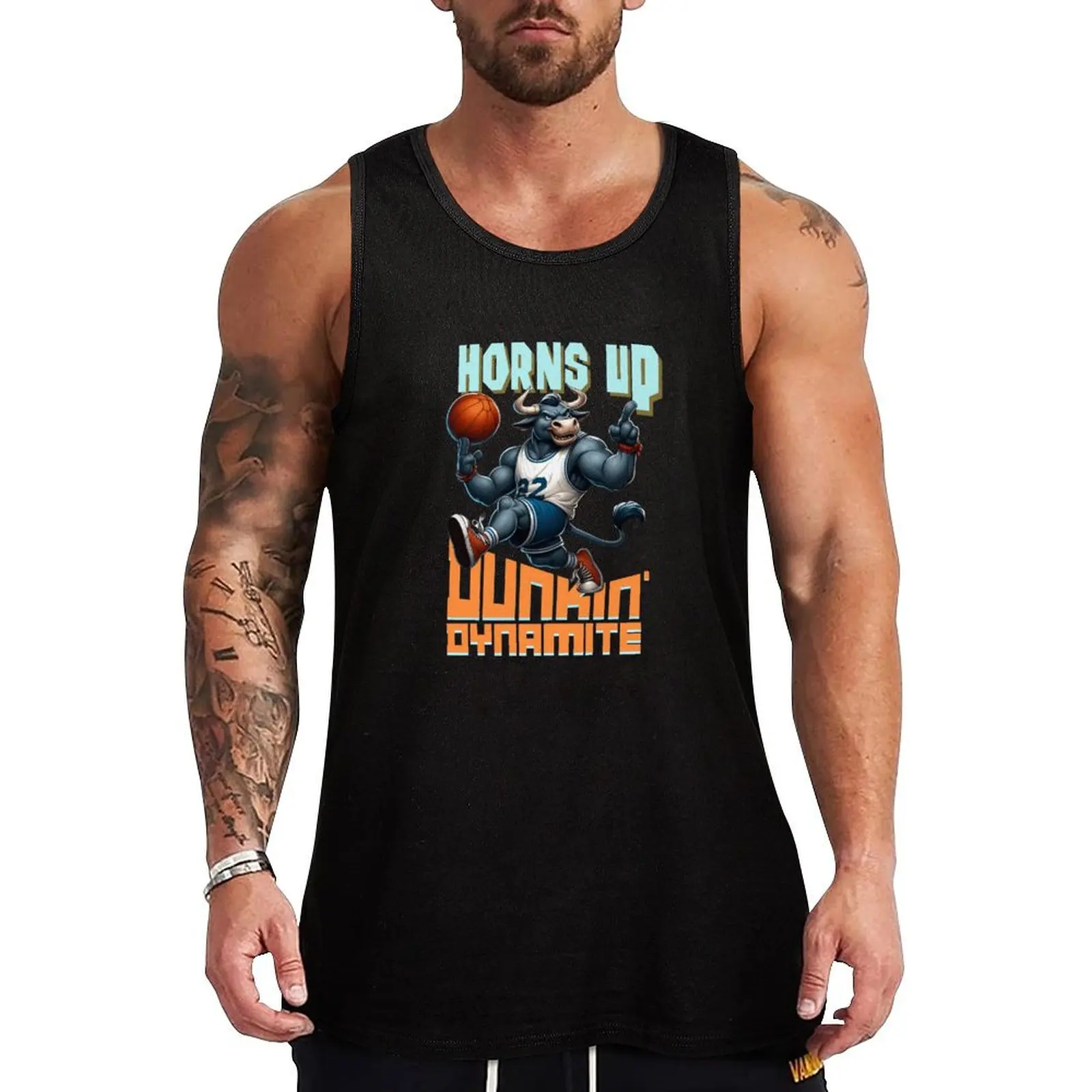 A cool and funny bull playing basketball Tank Top sleeveless shirt man gym gym Men's t-shirts
A cool and funny bull playing basketball Tank Top sleeveless shirt man gym gym Men's t-shirts