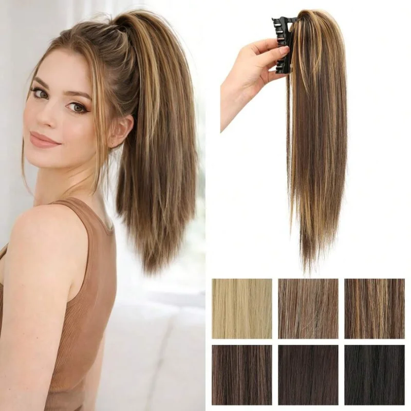 16" Synthetic Short Straight Claw Clip Ponytail Wig – Black Brown Hair Extension for Women
16" Synthetic Short Straight Claw Clip Ponytail Wig – Black Brown Hair Extension for Women