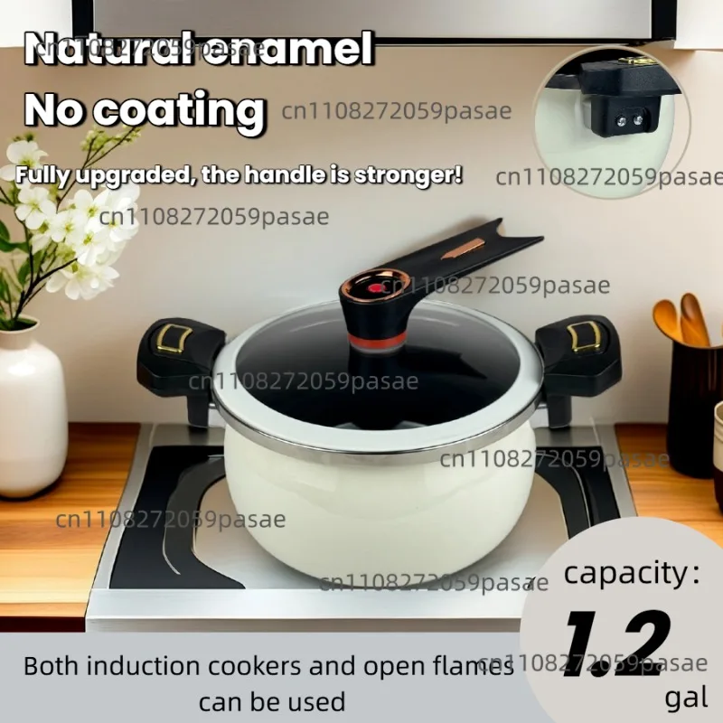 One 1.2 Gallon Multi-Functional Enamel Soup Pot Silicone glass cover, quick cooking, easier cleaning
One 1.2 Gallon Multi-Functional Enamel Soup Pot Silicone glass cover, quick cooking, easier cleaning