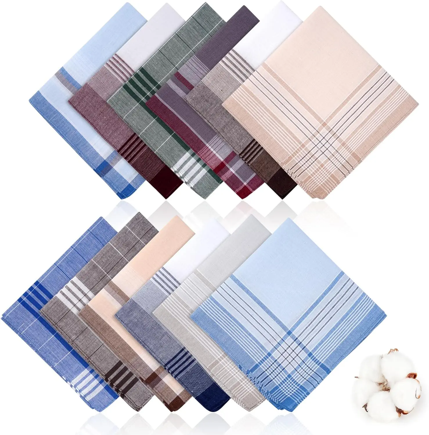 12 Pcs Cotton Handkerchiefs for Men, Checkered Classic Reusable Hankies, 16x16 Inch Pocket Square
12 Pcs Cotton Handkerchiefs for Men, Checkered Classic Reusable Hankies, 16x16 Inch Pocket Square
