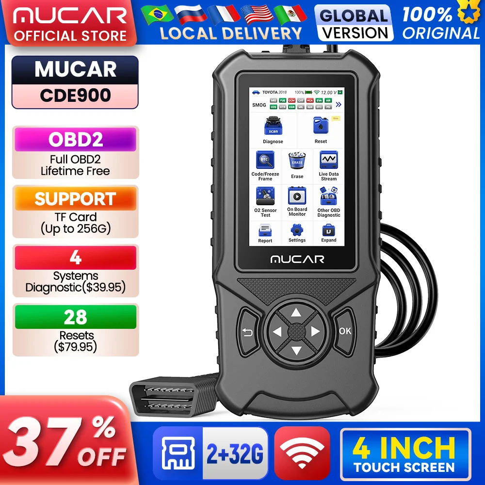 Mucar CDE900 OBD2 Diagnostic Tools 32G ROM WIFI Engine Automotive OBD 2 Code Reader Car Scanner Scan Tool PK CDL20
Mucar CDE900 OBD2 Diagnostic Tools 32G ROM WIFI Engine Automotive OBD 2 Code Reader Car Scanner Scan Tool PK CDL20