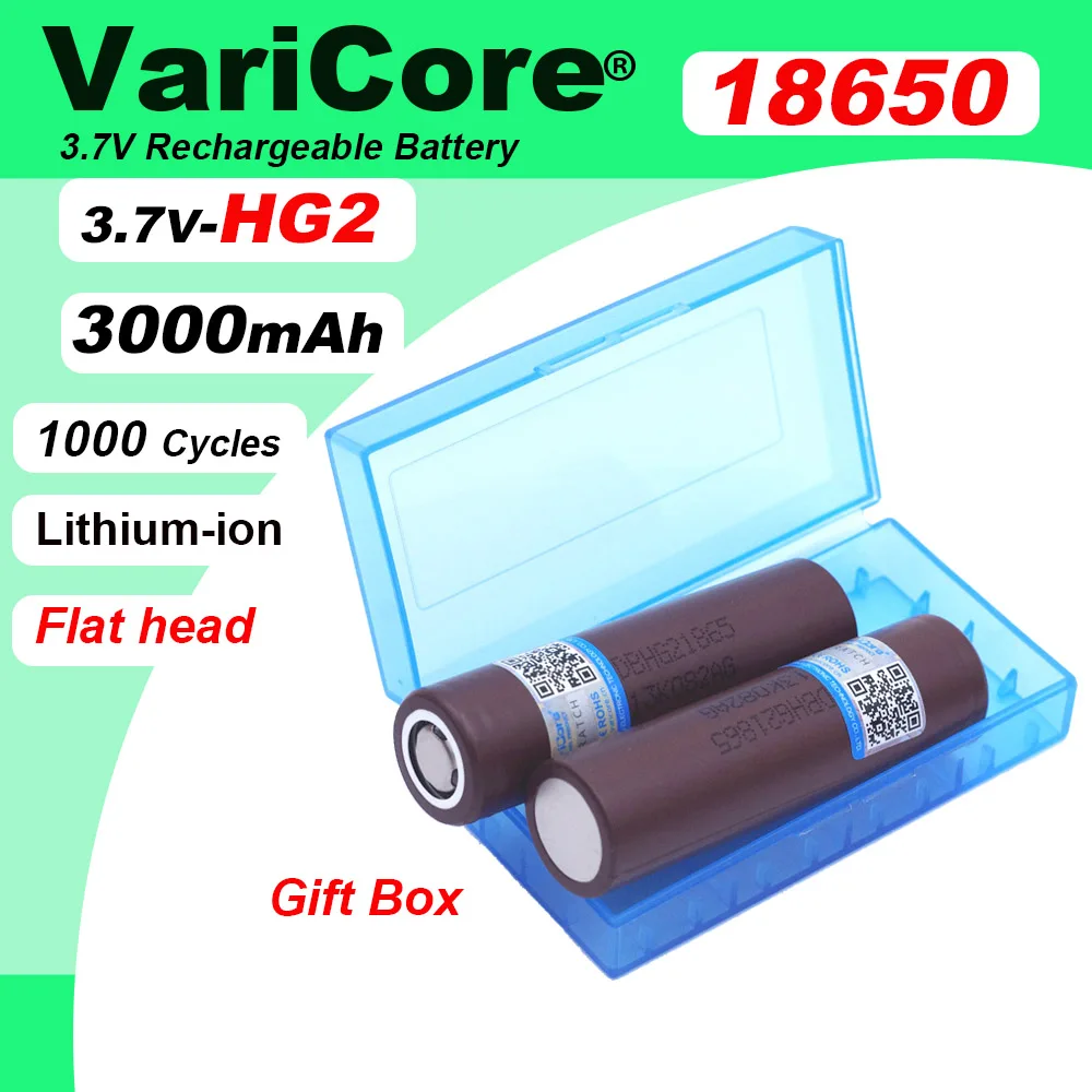 VariCore New Original HG2 18650 3000mAh battery 18650HG2 3.6V discharge 20A, dedicated Power battery + Storage box
VariCore New Original HG2 18650 3000mAh battery 18650HG2 3.6V discharge 20A, dedicated Power battery + Storage box