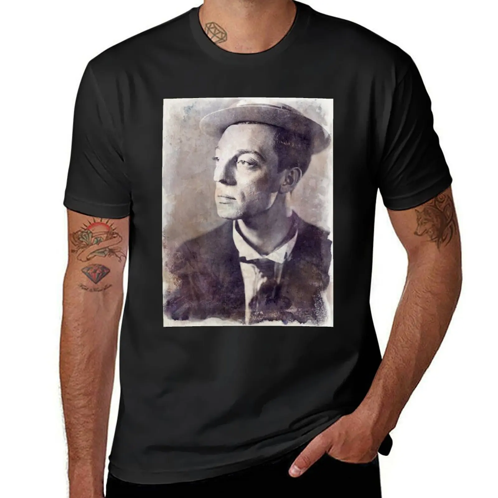 Buster Keaton - Watercolor Vintage - D6 T-Shirt boys animal print Aesthetic clothing Short sleeve tee men
Buster Keaton - Watercolor Vintage - D6 T-Shirt boys animal print Aesthetic clothing Short sleeve tee men