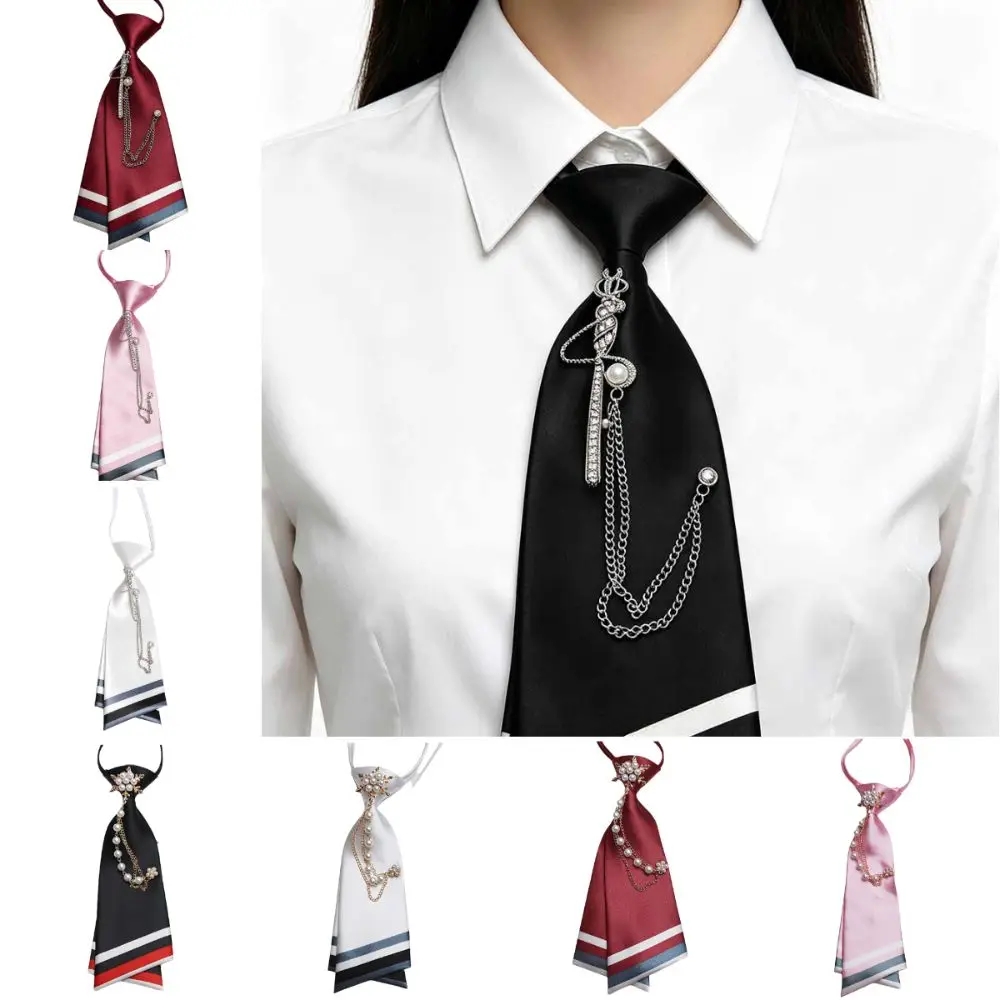 Smooth Satin Material Beaded Floral Tie No-Sew Design Striped Decorative Double-Layer Necktie Handmade Pearl Chain Decoration
Smooth Satin Material Beaded Floral Tie No-Sew Design Striped Decorative Double-Layer Necktie Handmade Pearl Chain Decoration