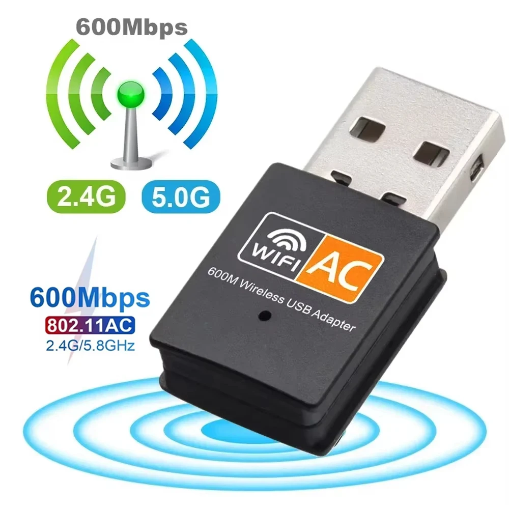 Hannord USB WiFi Adapter 600Mbps Dual-Band 2.4G/5GHz Mini Wireless Dongle Network Card for Desktop Laptop Office
Hannord USB WiFi Adapter 600Mbps Dual-Band 2.4G/5GHz Mini Wireless Dongle Network Card for Desktop Laptop Office